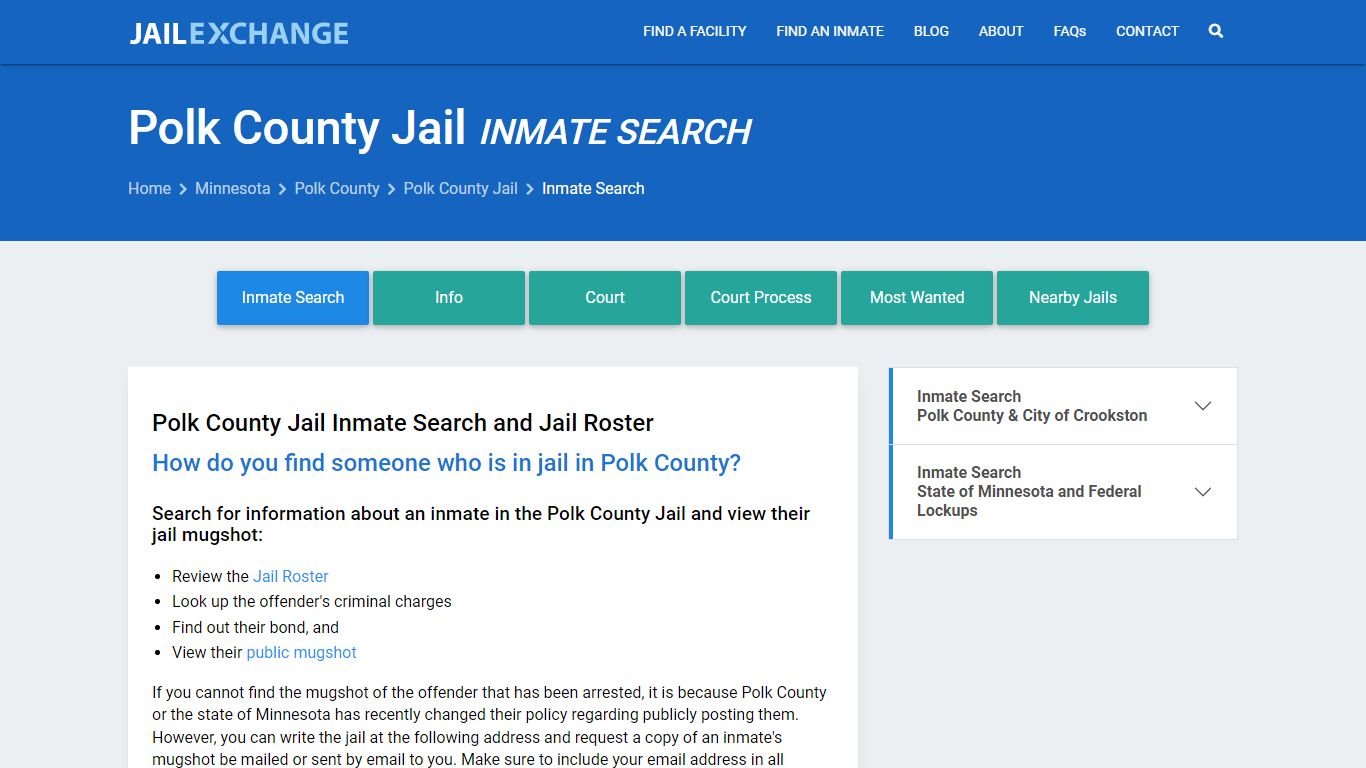 Inmate Search: Roster & Mugshots - Polk County Jail, MN