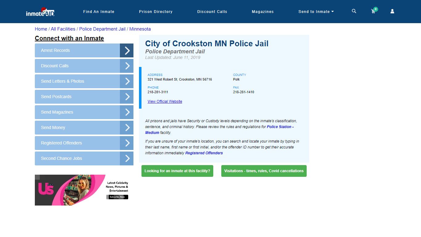 City of Crookston MN Police Jail & Inmate Search - Crookston, MN