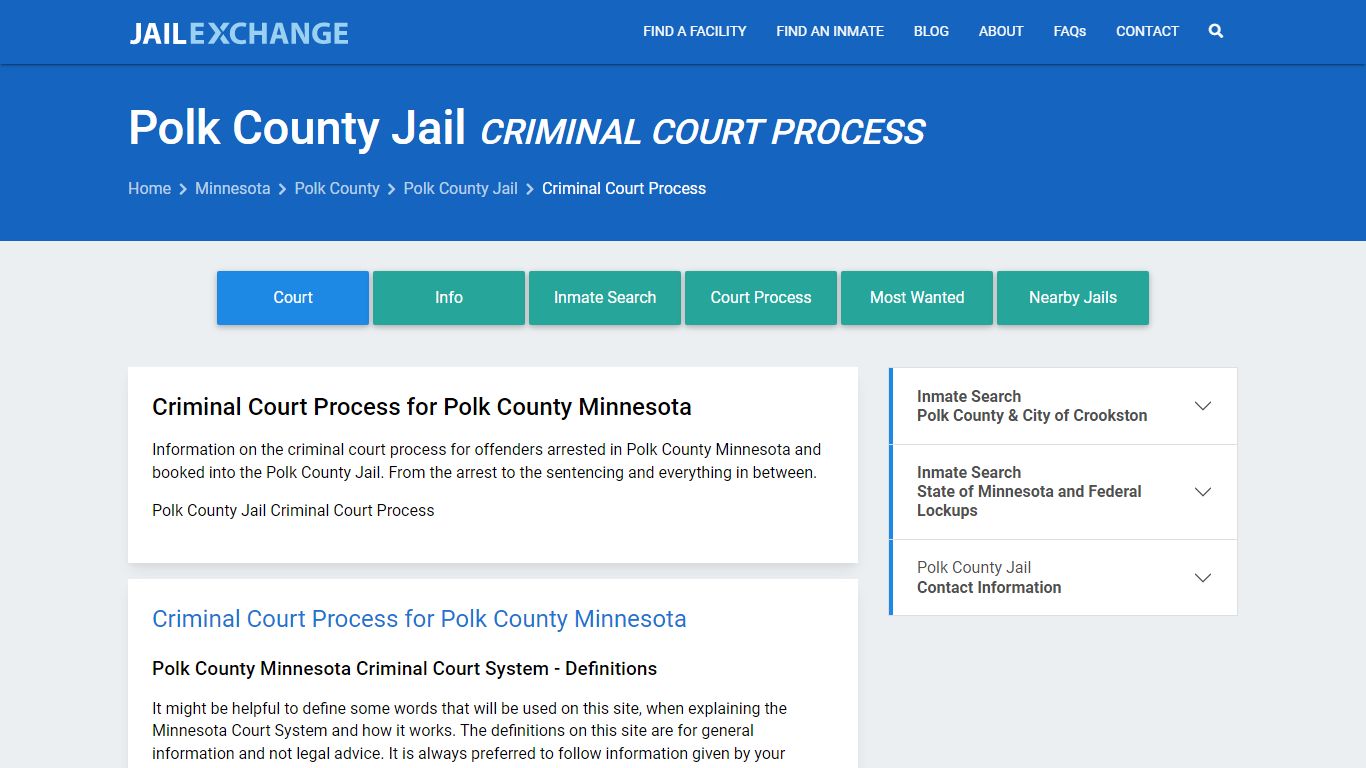 Polk County Jail Criminal Court Process - Jail Exchange